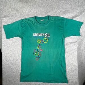 VTG Single Stitch Winter Olympics Norway 94 Shirt Mens XXL Aktiv Golden Line